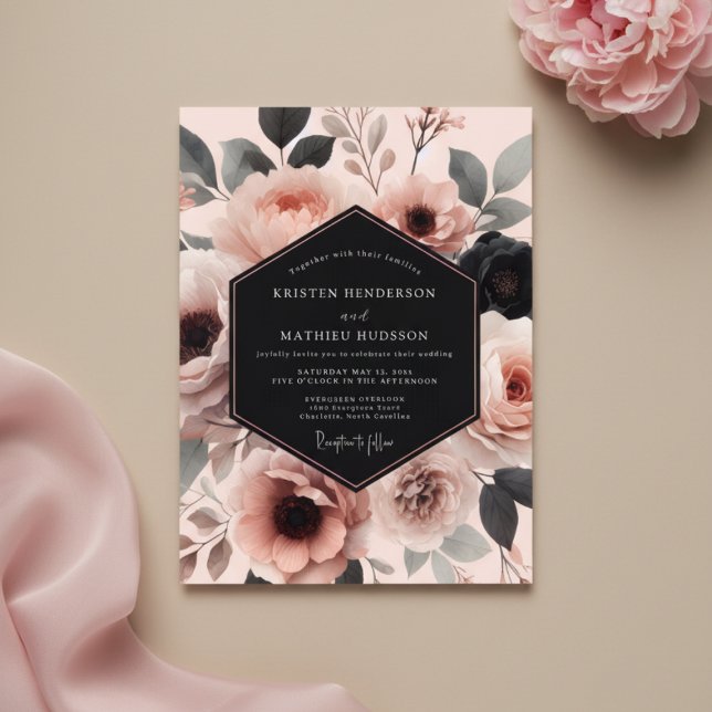Invitación Boda Romántica Flor de Malva (Subido por el creador)