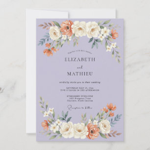 Invitación Boda Romántica Flor de Vinca