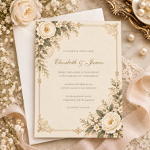 Boda Romántica Floral de Encaje Ivory Antiguo