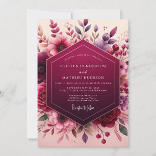Invitación Boda Romántica Floral de Frutas Profundas
