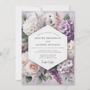 Invitación Boda Romántica Floral de Lavanda