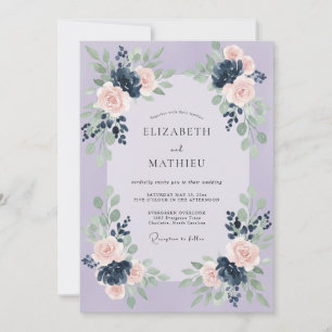 Invitación Boda Romántica Floral de Lavanda