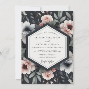 Invitación Boda Romántica Floral Marina