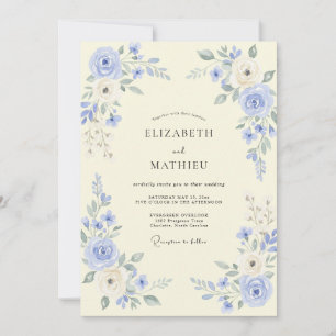 Invitación Boda Romántica Floral Vinca