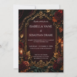 Invitación Boda Romántica Gótica Oscura