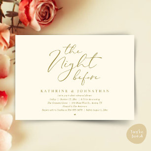 Invitación Boda Romántica La Noche Antes de la Cena de Ensayo