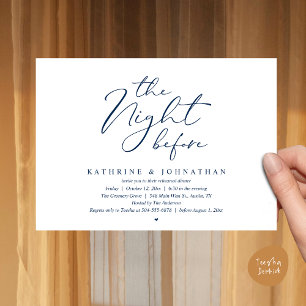 Invitación Boda Romántica La Noche Antes de la Cena de Ensayo