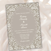 Boda Romántica Marfil Elegante Vintage en Encaje B