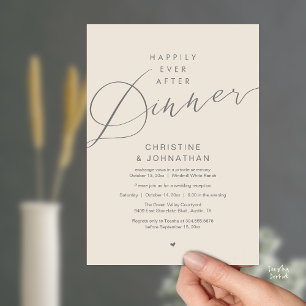 Invitación Boda Romántica Moderna Cena Felices para Siempre
