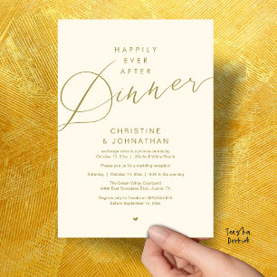 Invitación Boda Romántica Moderna: Cena Felices para Siempre