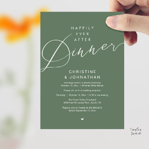 Invitación Boda Romántica Moderna Cena Felices para Siempre