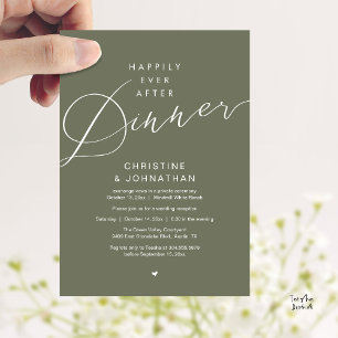 Invitación Boda Romántica Moderna: Cena Felices Para Siempre