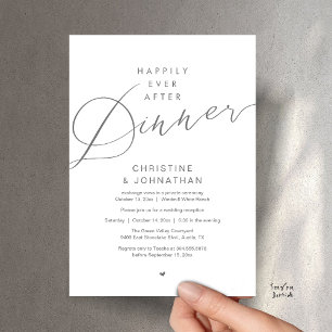 Invitación Boda Romántica Moderna: Cena Felices Para Siempre