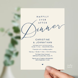 Invitación Boda Romántica Moderna: Cena Felices Para Siempre