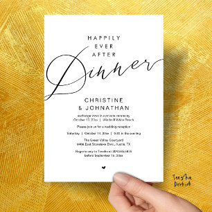 Invitación Boda Romántica Moderna Cena Felices para Siempre