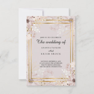 Invitación Boda romántica natural de arena