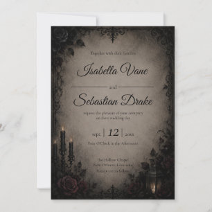Invitación Boda Romántica Oscura Gótica