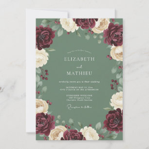 Invitación Boda Romántica Pintoresca de Borgoña