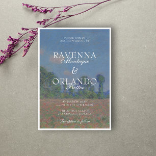 Invitación Boda Romántica Pintura de Arte Fino de Monet