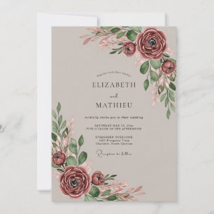 Invitación Boda Romántica Poética Malva