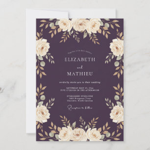 Invitación Boda Romántica Rica de Berenjena