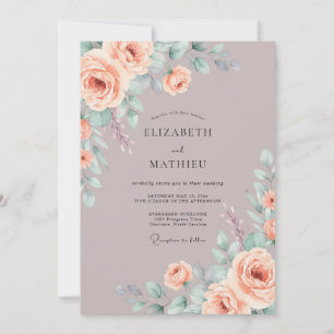 Invitación Boda Romántica Rosa Malva