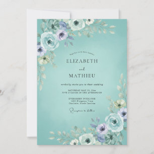 Invitación Boda Romántica Serena Espuma de Mar