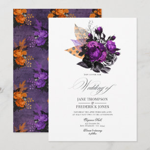 Invitación Boda Romántica Shabby-Chic Gótica Floral