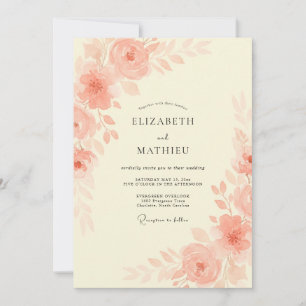 Invitación Boda Romántica Sutil de Albaricoque