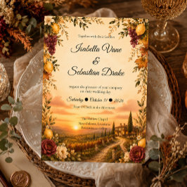 Invitación Boda Romántica Toscana