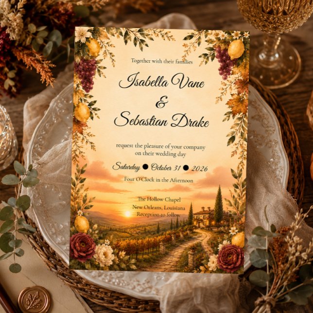 Invitación Boda Romántica Toscana (Subido por el creador)