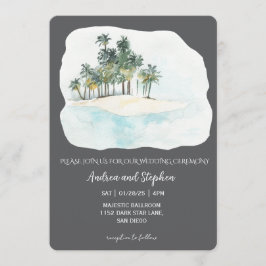 Invitación Boda Romántica Tropical en la Isla