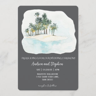 Invitación Boda Romántica Tropical en la Isla