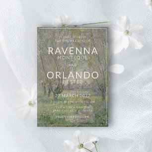 Invitación Boda romántica vintage de arte fino inspirada en M