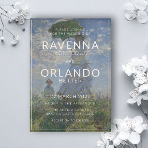 Invitación Boda romántica vintage de arte fino inspirada en M