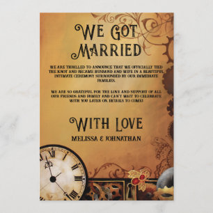 Invitación Boda Romántica Vintage Steampunk Victoriana