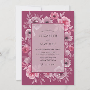 Invitación Boda Romántica y Atractiva con Frutas del Bosque
