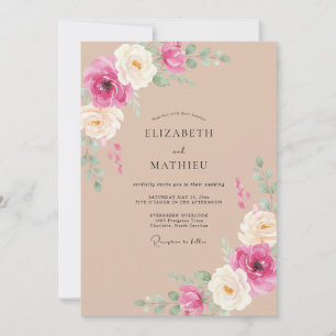Invitación Boda Romántica y Atractiva Latte