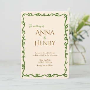 Invitación Boda Romántica y Elegante con Vid