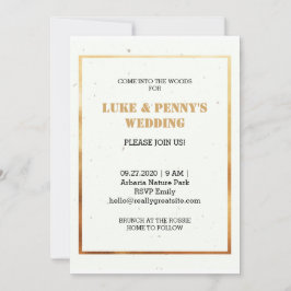 Invitación Boda romántica y elegante en blanco y oro Invitaci