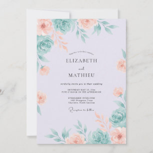 Invitación Boda Romántica y Ligera Verde Menta