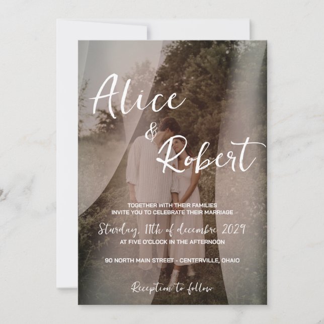 Invitación Boda romántico clásico ruso (Anverso)