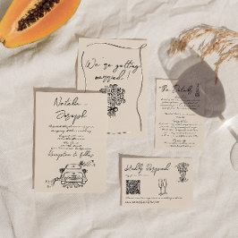 Invitación Boda romántico curado con mano retro escrito