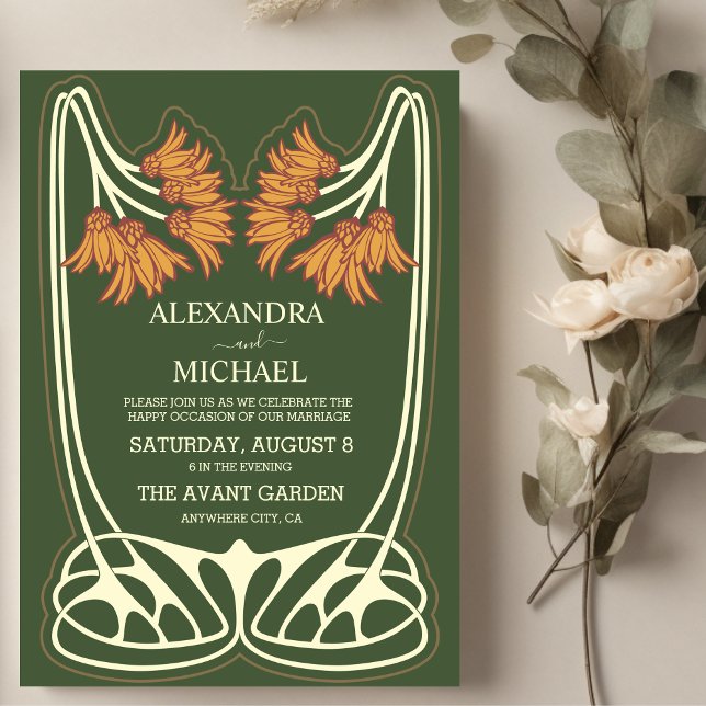 Invitación Boda romántico de Art Nouveau (Subido por el creador)