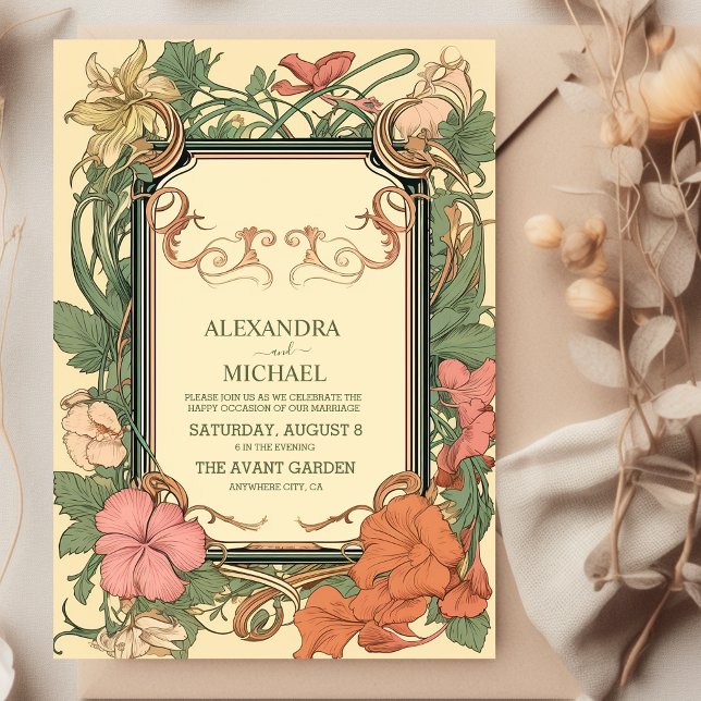 Invitación Boda romántico de Art Nouveau (Subido por el creador)