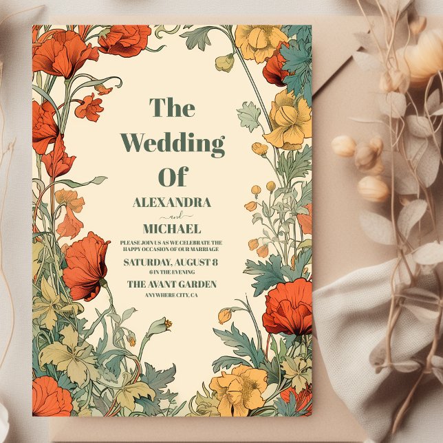 Invitación Boda romántico de Art Nouveau (Subido por el creador)