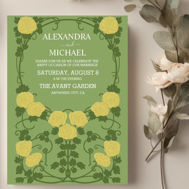 Invitación Boda romántico de Art Nouveau (Subido por el creador)