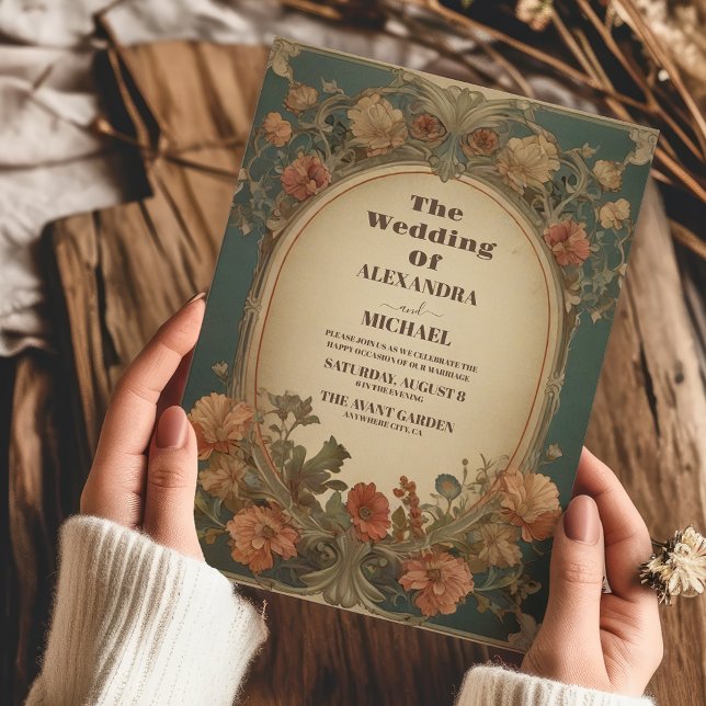 Invitación Boda romántico de Art Nouveau (Subido por el creador)