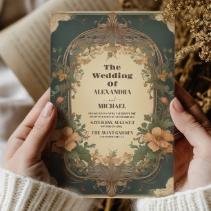 Invitación Boda romántico de Art Nouveau