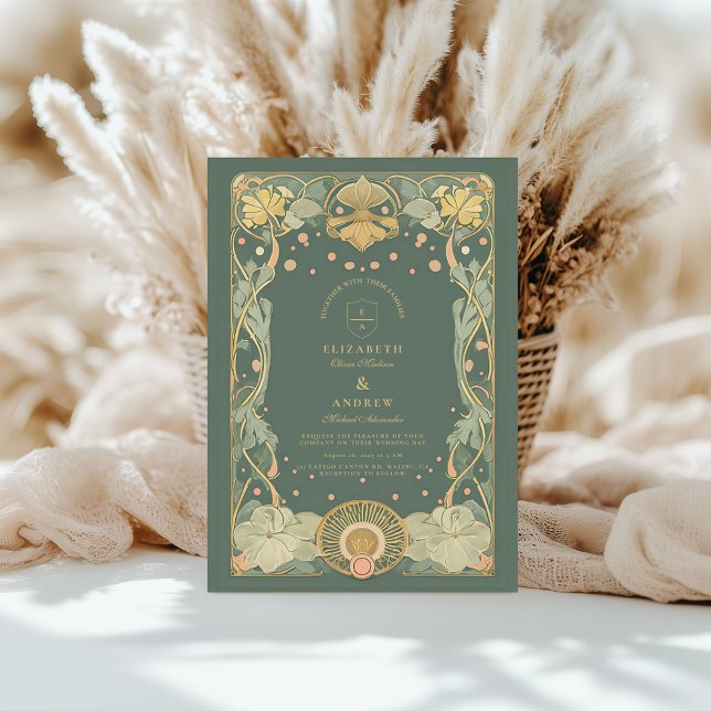 Invitación Boda romántico de Art Nouveau (Subido por el creador)